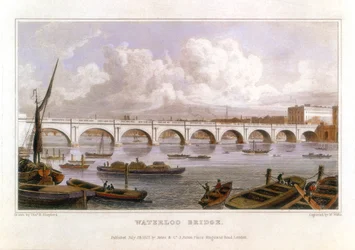 Waterloo Bridge, Londyn, po drugiej stronie Tamizy, 1817
