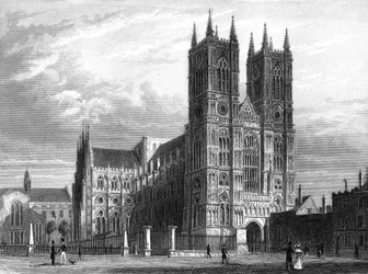 Katedra Westminsterska, Londyn 1858 (rycina)