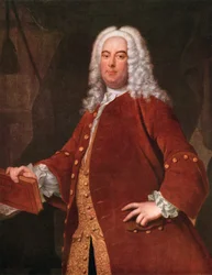 Jerzy Fryderyk Händel, 1685-1759, kompozytor niemiecki, około 1750