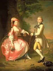 Sir John Pole, 5. baronet, i jego żona Elizabeth, 1755