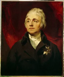 Portret hrabiego Siemion Romanowicza Woroncowa (1744-1832) (Portret hrabiego Siemiona Romanowicza Woroncowa). Obraz Sir Thomas Lawrence (1769-1830), olej na płótnie. Sztuka angielska, koniec XVIII-początek XIX wieku, romantyzm. Państwowej Ermitażu w Sankt 
