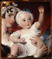 Priscilla, Lady Burghesh, trzymająca swojego syna, Hon. George Fane, 1820