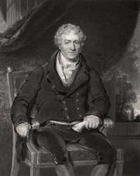 Sir Robert Peel, rycina wykonana przez H. Robinsona, z "National Portrait Gallery, tom V", opublikowana ok. 1835 r.