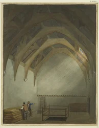 Hall w domu pana Attwooda, przylegający do Back Hall (akwarela na papierze)
