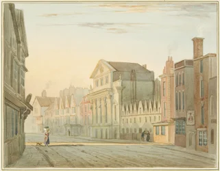 King Street, pokazujący Teatr, Sala Bednarza i Przytułek Św. Mikołaja (akwarela na papierze)