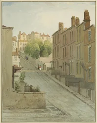 Montague Street i domy na Kingsdown (ołówek i akwarela na papierze)
