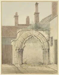 Old Gateway to Prebendal House z Cloisters of Bristol Cathedral (akwarela na papierze)