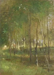 Drewno (olej na papierze ułożony na płótnie)