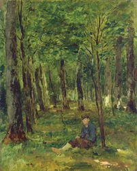 Młody chłop siedzący w lesie, 1878