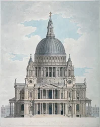 Zachodni front katedry św. Pawła, City of London, 1780