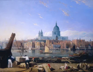 „Miasto od strony Bankside”, lata 20. XIX wieku