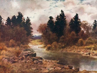 Zima na wyspie Vancouver w Kolumbii Brytyjskiej (kolorowa litografia)