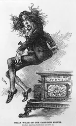 Oscar Wilde o naszych piecach żeliwnych. Inna amerykańska instytucja usiadła, ilustracja z pubu Harper