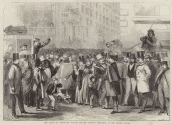 Tłum w Baltimore czekający na pana Lincolna.