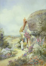 Ogród przydomowy, Dorset (akwarela na papierze)