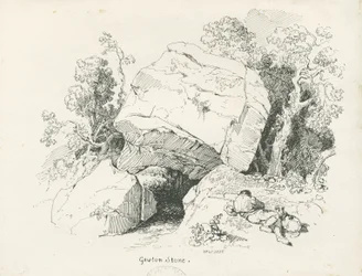 Biddulph - „Gawton Stone” : rysunek piórem i tuszem, 1836