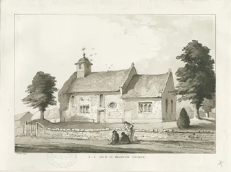 Blurton Church: rysunek w sepii
