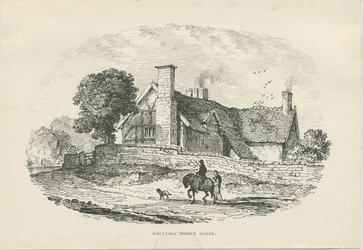 Chatcull Manor House: rysunek piórkiem i tuszem (winietowany)