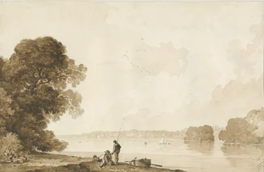 Chillington Park - Basen: rysunek w sepii, bd [1837-1838] (rysunek)