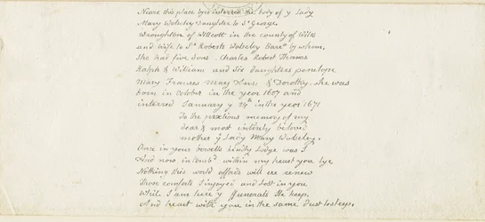 Colwich - Wolseley Monument napis: długopis, nd [1839] (Rękopis)