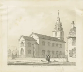 Kościół Darlaston: rysunek w sepii, 1836