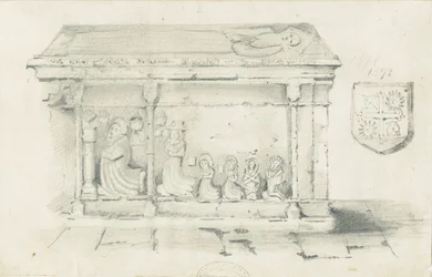 Kościół Eccleshall - grób biskupa Benthama: rysunek ołówkiem, bd [1817-1845]