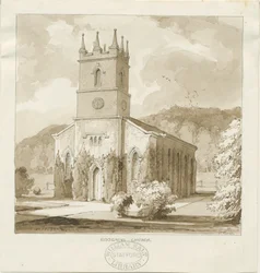 Kidsgrove Church: rysunek w sepii