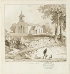 Stafford - Whitgreave Chapel: rysunek w sepii, bd [c 1838] (rysunek)