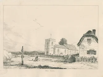 Stowe Church: rysunek piórem i tuszem