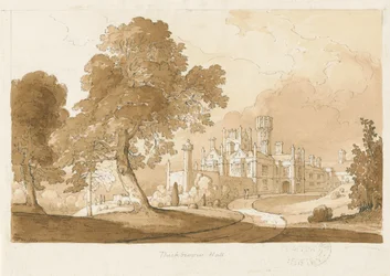 "Sala Grubomiotła" [Manley Hall]: rysunek rozmyty w sepii, 1837