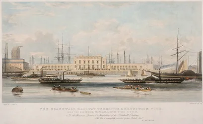„The Blackwall Railway Terminus i Brunswick Pier”, Blackwall, Topola, Londyn, ok. 1840 r.