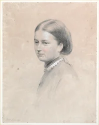 Portret Lady Rachel Scott (kreda i w/c na papierze) (para do 445140)