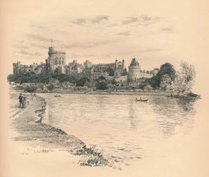 Zamek Windsor z rzeki, 1902