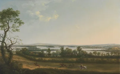 Lough Erne z Knock Ninney, z Bellisle w oddali, County Fermanagh, Irlandia