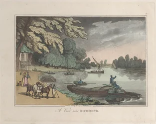 A View near Richmond, z Sketches from Nature, 1822., 1822. Twórcy: Thomas Rowlandson, Joseph Constantine Stadler.