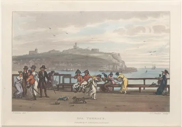Spa Terrace, z Poetycznych szkiców Scarborough, 1813., 1813. Twórcy: Thomas Rowlandson, Joseph Constantine Stadler, J. Bluck.