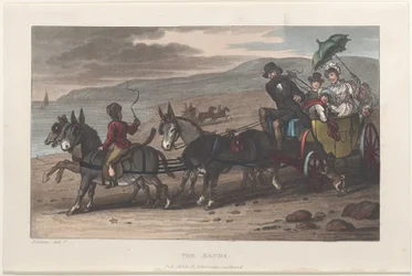 Piaski, z Poetyczne szkice Scarborough, 1813., 1813. Twórcy: Thomas Rowlandson, Joseph Constantine Stadler, J. Bluck.