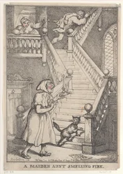 A Maiden Aunt Smelling Fire, [1 maja 1806], wznowione 1 maja..., [1 maja 1806], wznowione 1 maja 1812.