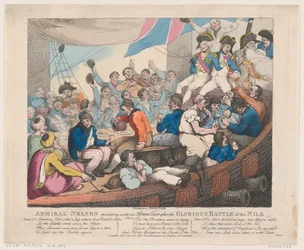 Admirał Nelson Recreating ze swoim Dzielnym Smołem po chwalebnej bitwie..., 20 października 1798.