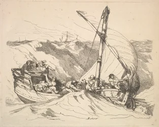 Łódź podczas burzy na morzu, 1784-88.