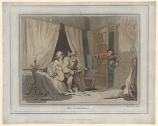 House Breakers, odbitka wykonana przez Thomasa Mottena, 1791 (rycina ręcznie kolorowana)