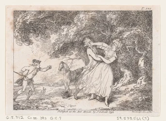 Joseph przyspiesza, aby uratować Fanny przed bezpośrednim niebezpieczeństwem, z Przygody Josepha Andrew..., 1792.