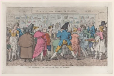 Musztardy z Rue du Coq w Paryżu Dawdlers z Rue Coq, ca. 1810 r., ok. 1810 r. 1810.