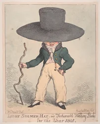 Lekka letnia czapka i modne laski na rok 1801, 10 lipca 1801, 10 lipca 1801.