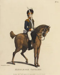 Kawaleria Middlesex (kolorowa akwatinta)