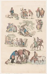 Tablica 14, Zarysy postaci, krajobrazów i bydła... na użytek uczniów, Ju..., 1 czerwca 1790.