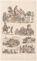 Tablica 16, Zarysy postaci, krajobrazów i bydła... na użytek uczniów, Ju..., 1 czerwca 1790.