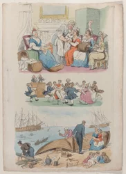 Tablica 4: Wizyta w pozycji leżącej, Okrągły taniec, ze świata w miniaturze, 1816., 1816.