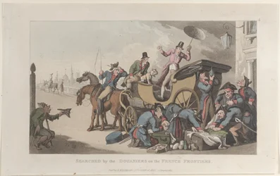 Poszukiwane przez Douanierów na francuskich granicach, z Journal of Sentimental Travels w..., 1821.