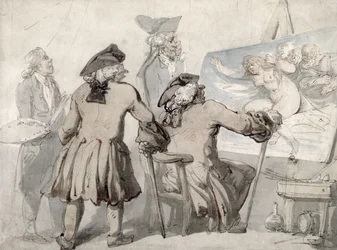 The Connoisseurs, ok. 1790 (pióro, tusz i akwarela na graficie na oprawionym papierze tkanym)